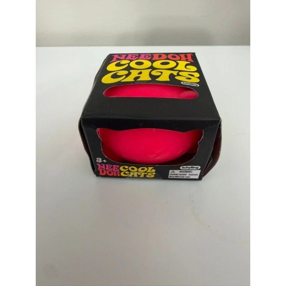 Schylling NeeDoh Cool Cats Unisex OS Pink Squishy Fidget Stress Ball NEW